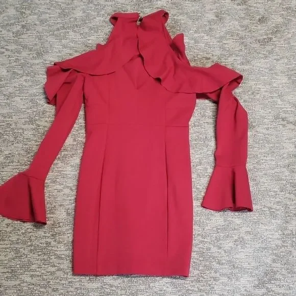 Free People red fitted dress - Picture 5 of 6